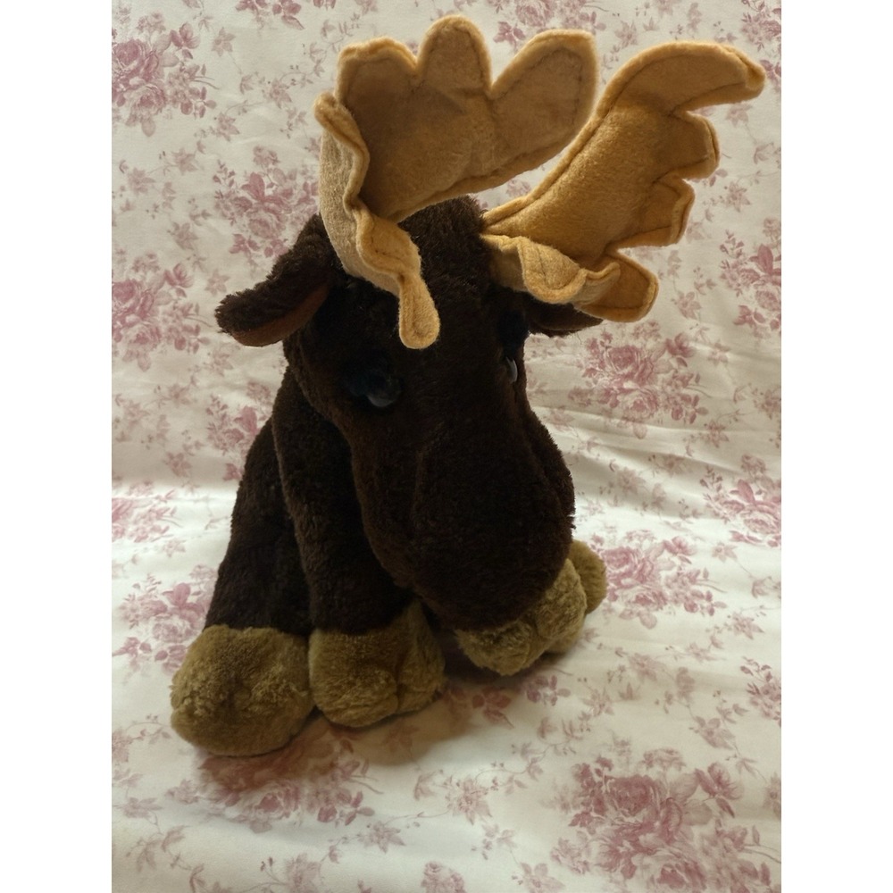 Vintage 1986 Dakin Marty Moose Plush 12" Brown Stuffed Animal Korea